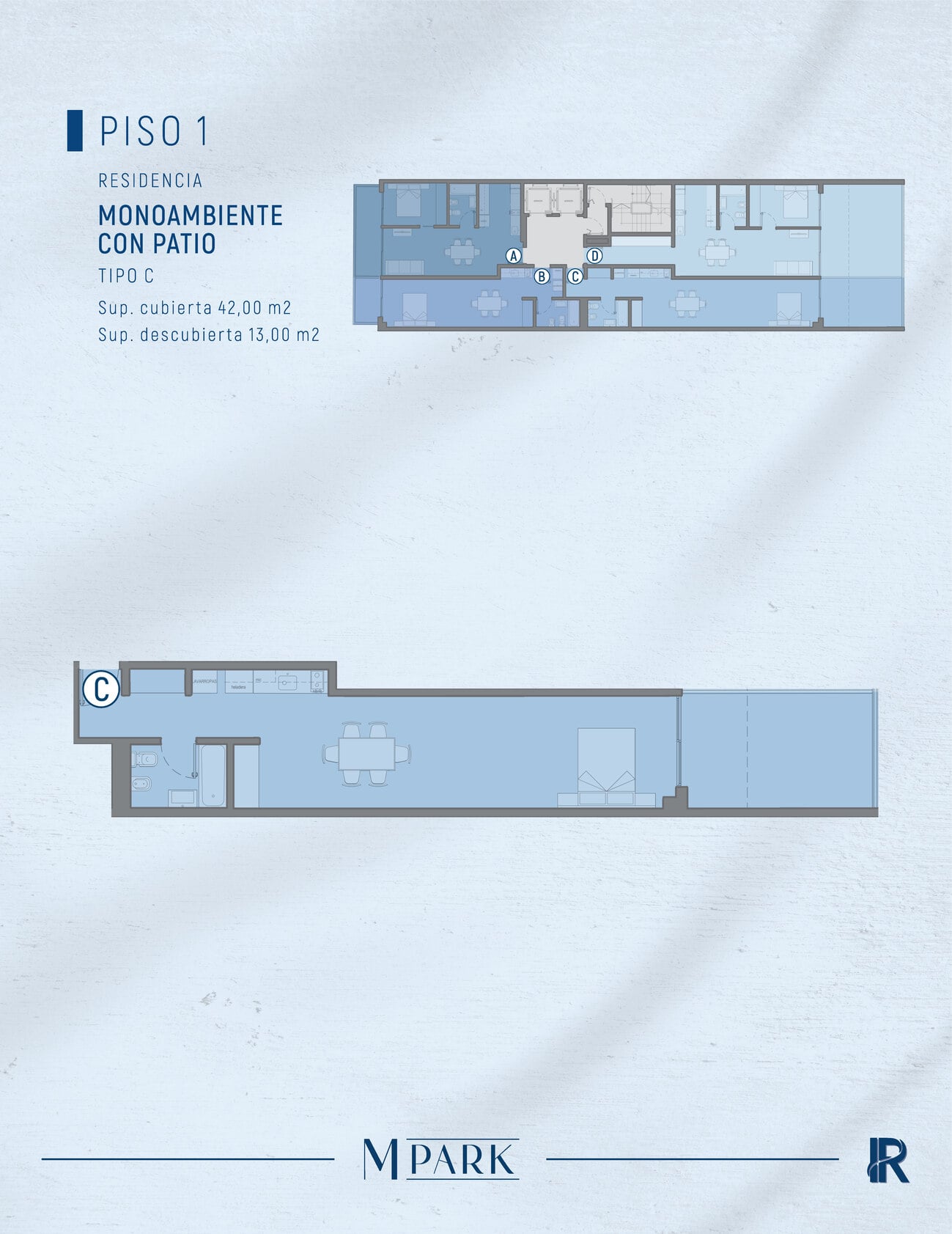 PISO 1 - MONOAMBIENTE CON PATIO